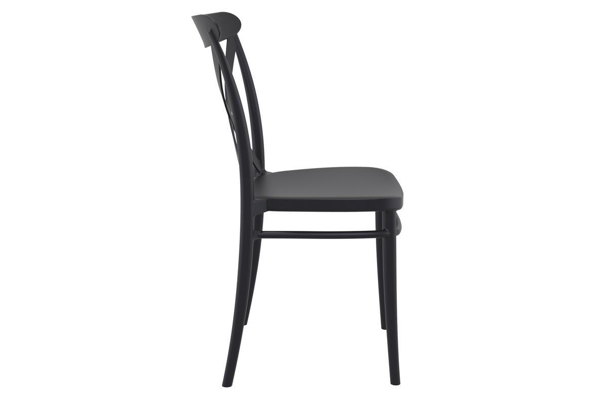 Chaises empilables noires int�rieur / ext�rieur (lot de 4) GERMAIN