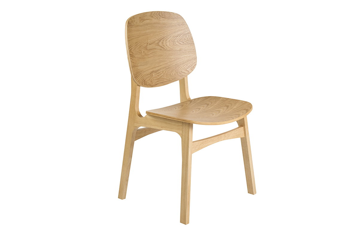 Chaises en bois clair fr�ne (lot de 2) SOQUETTE