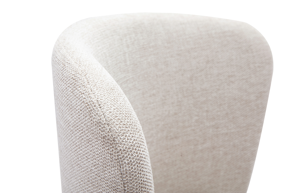 Chaises en tissu effet velours textur� beige et m�tal noir (lot de 2) LISOR