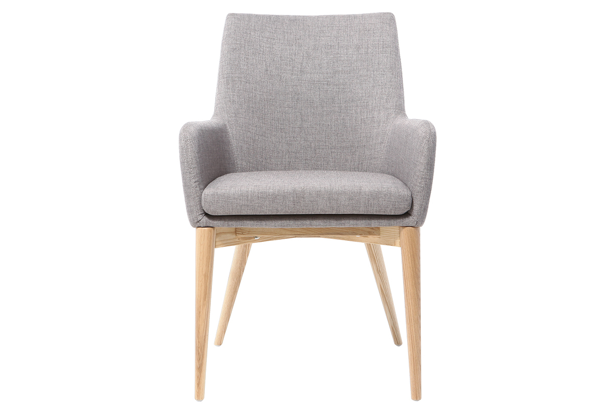 Chaises en tissu gris clair et bois clair (lot de 2) SHANA