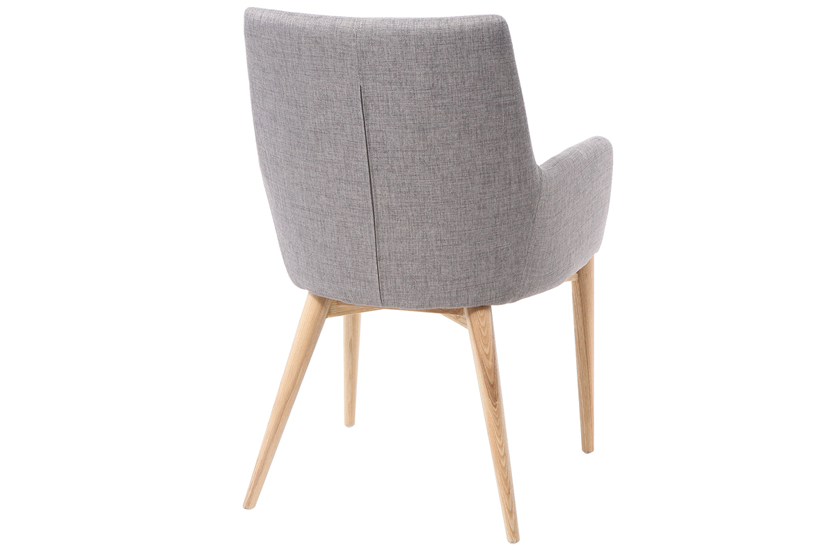 Chaises en tissu gris clair et bois clair (lot de 2) SHANA