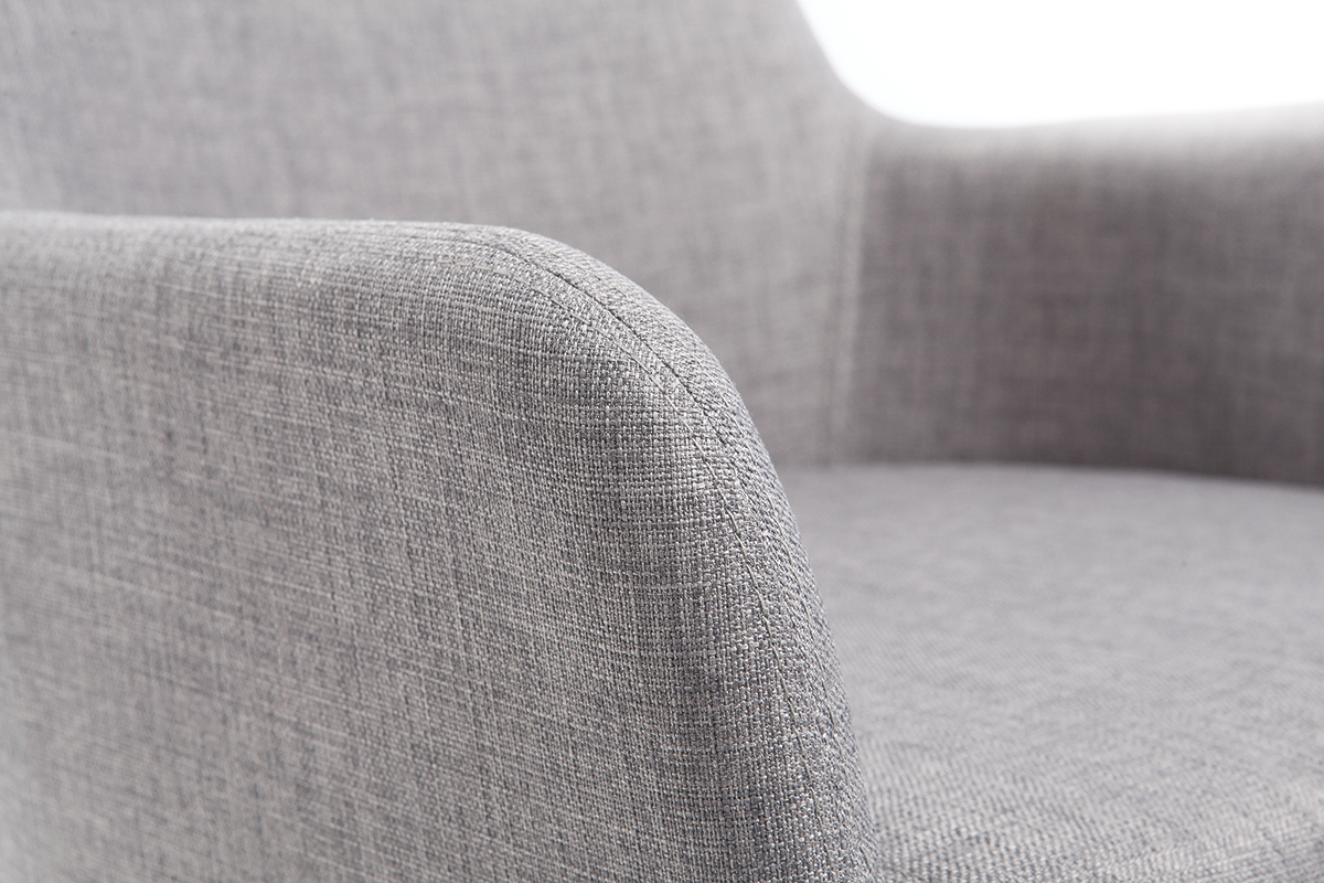 Chaises en tissu gris clair et bois clair (lot de 2) SHANA