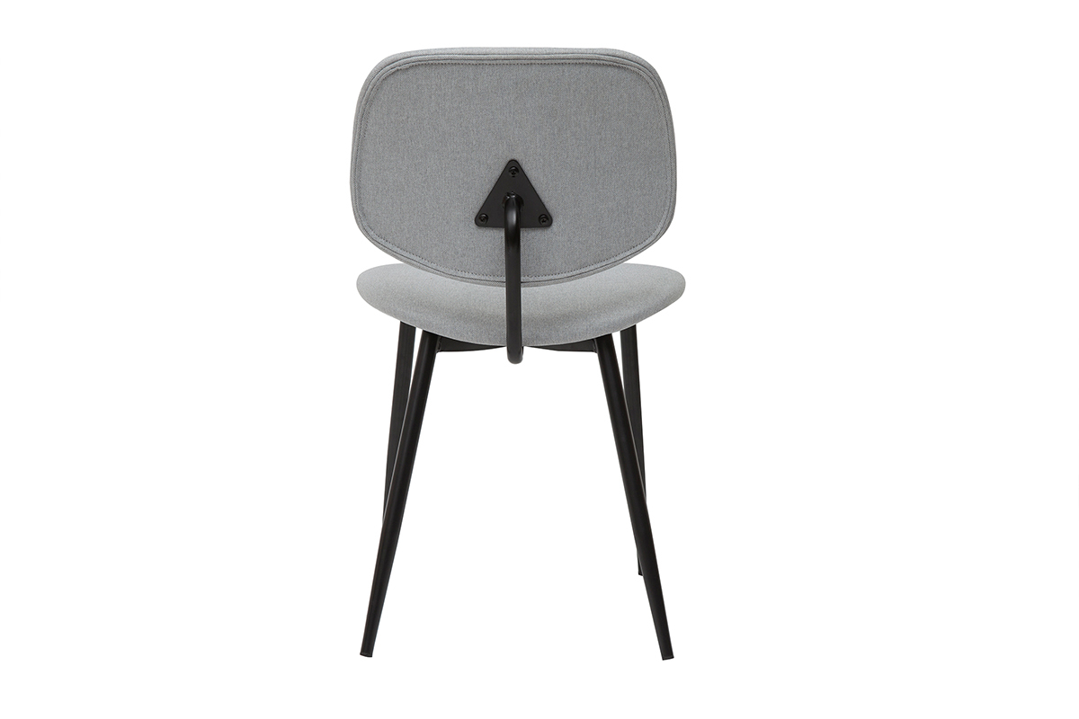 Chaises en tissu gris clair et mtal noir (lot de 2) TOBIAS