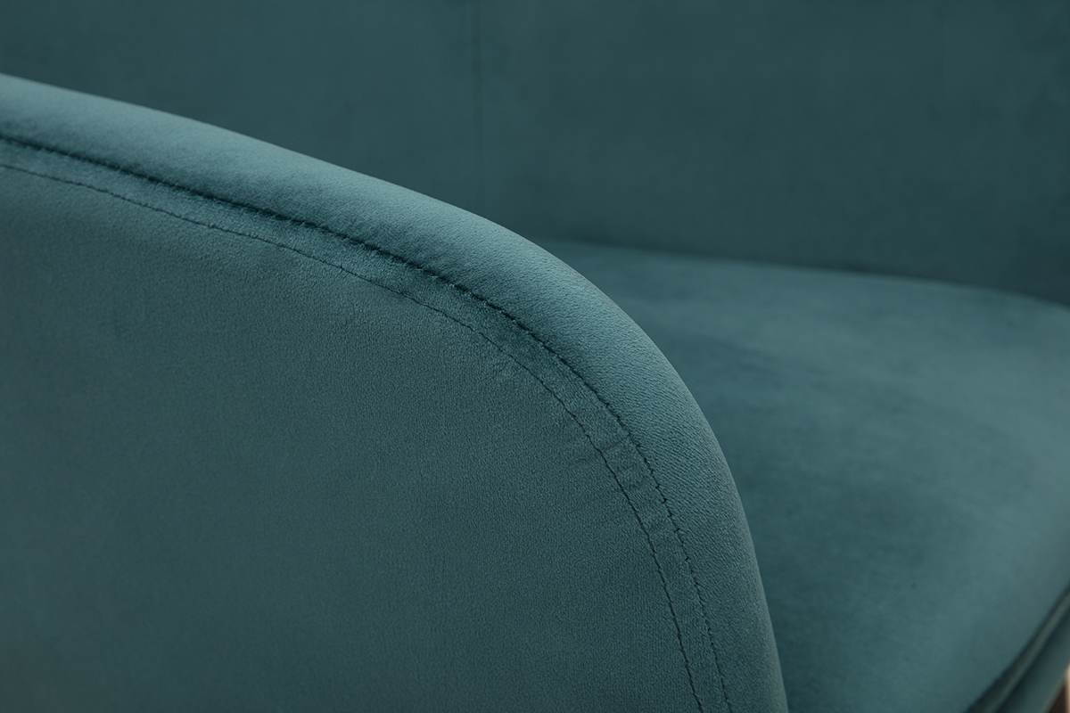 Chaises en tissu velours bleu ptrole et mtal noir (lot de 2) AMIKA