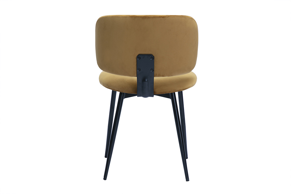 Chaises en tissu velours bronze et mtal noir (lot de 2) ATRIUM