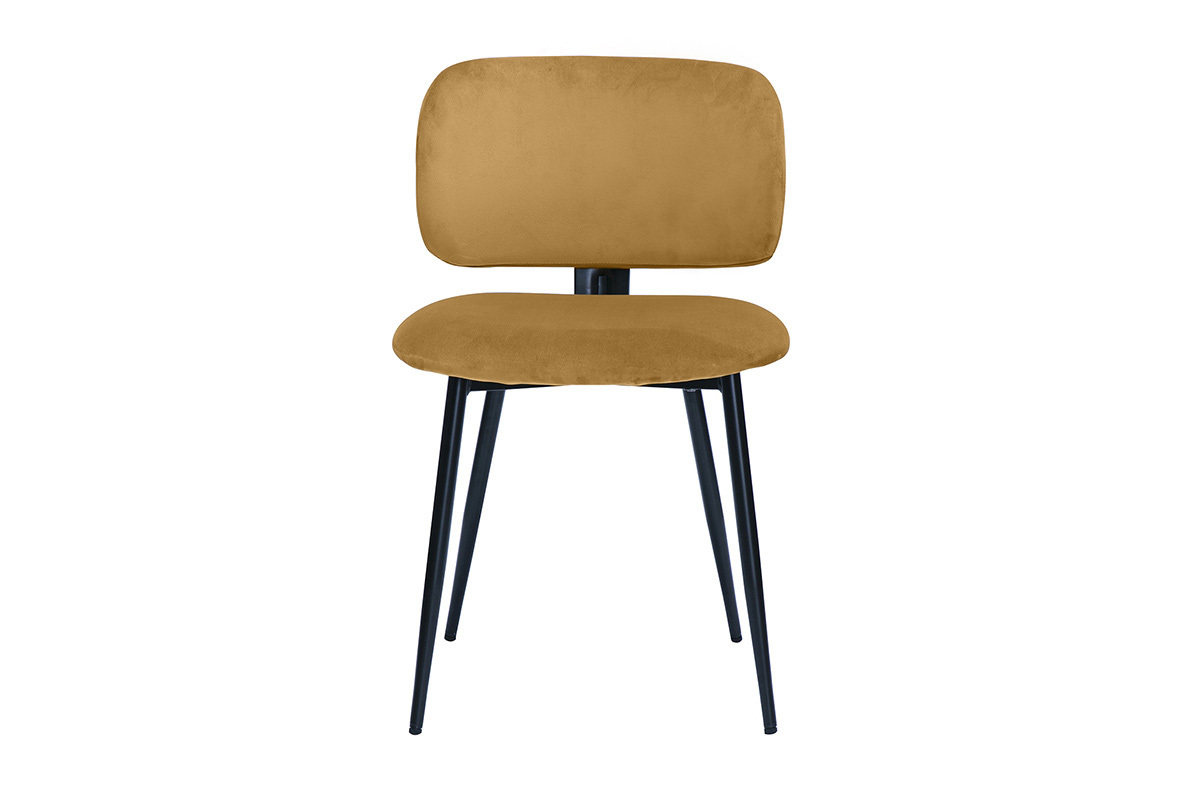 Chaises en tissu velours bronze et mtal noir (lot de 2) ATRIUM