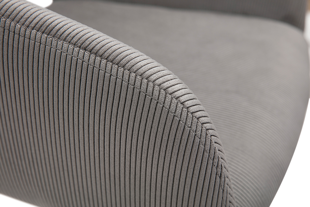 Chaises en tissu velours ctel gris et mtal noir (lot de 2) LAURETTE