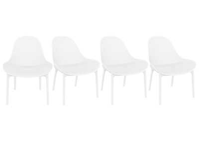 Chaises lounge blanches int&eacute;rieur / ext&eacute;rieur (lot de 4) OSKOL