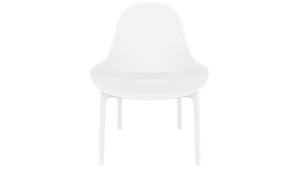 Chaises lounge empilables blanches intrieur / extrieur (lot de 4) OSKOL