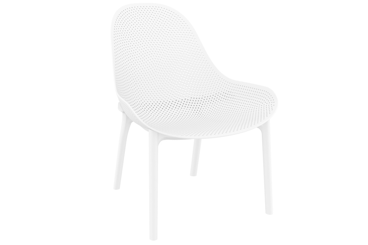 Chaises lounge empilables blanches int�rieur / ext�rieur (lot de 4) OSKOL