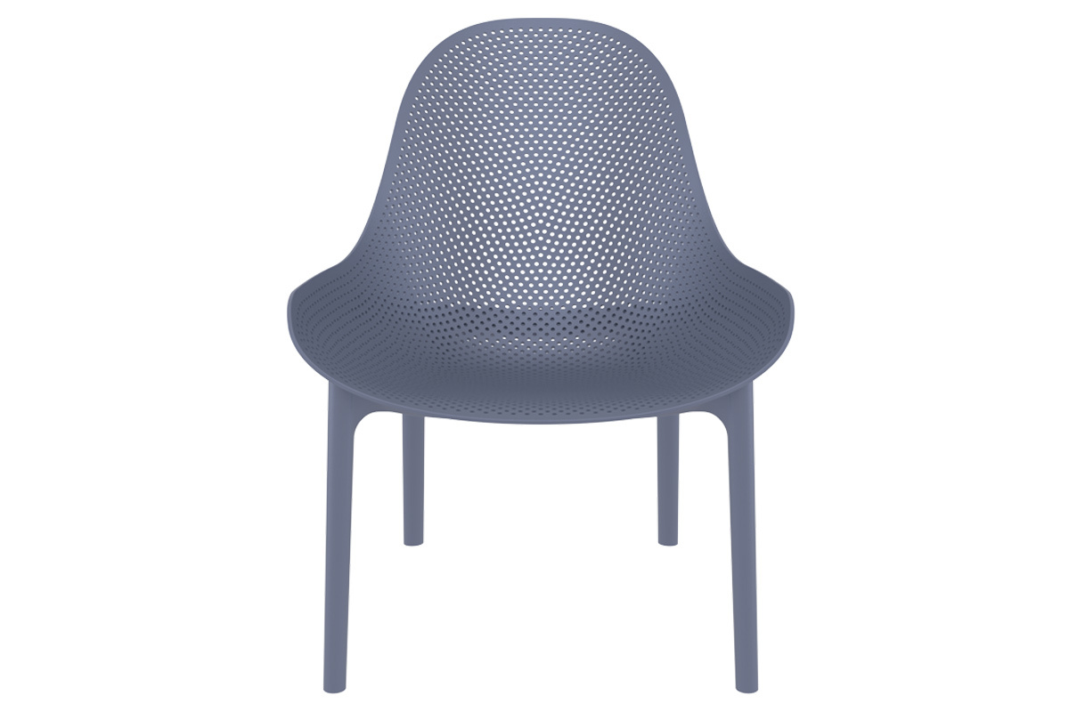 Chaises lounge empilables grises int�rieur / ext�rieur (lot de 4) OSKOL