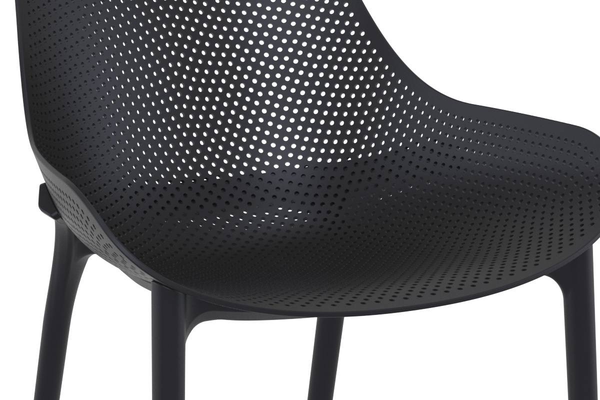 Chaises lounge empilables noires int�rieur / ext�rieur (lot de 4) OSKOL