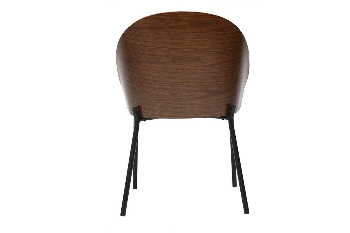 Chaises noires, bois fonc� et m�tal (lot de 2) TUCSON