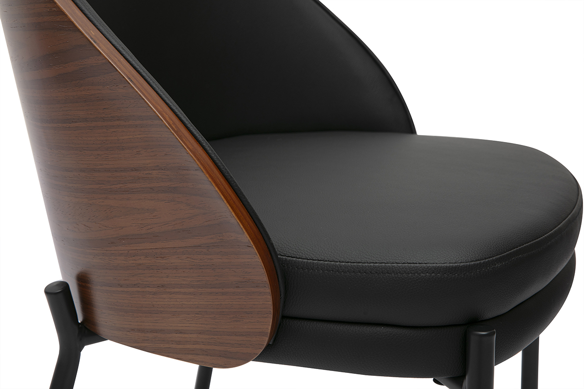 Chaises noires, bois fonc� et m�tal (lot de 2) TUCSON