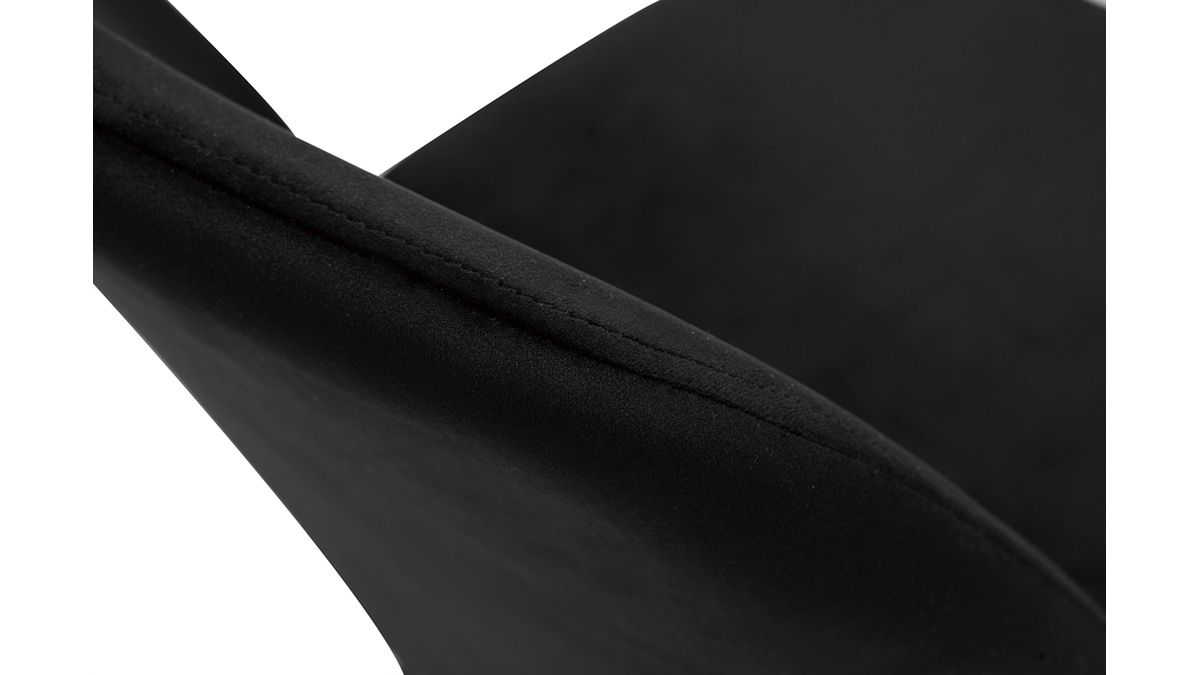 Chaises noires en tissu velours et mtal (lot de 2) KAOLY