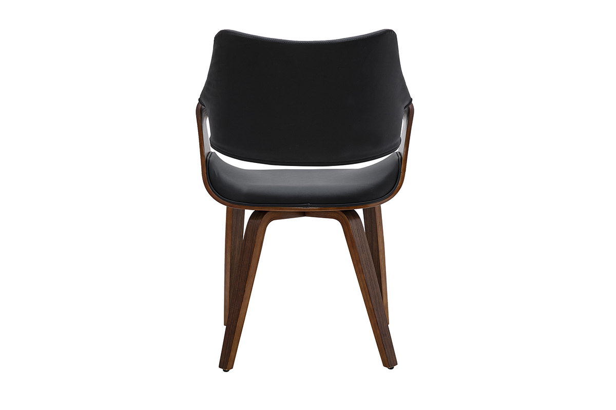 Chaises noires et bois fonc� noyer (lot de 2) SEVAN