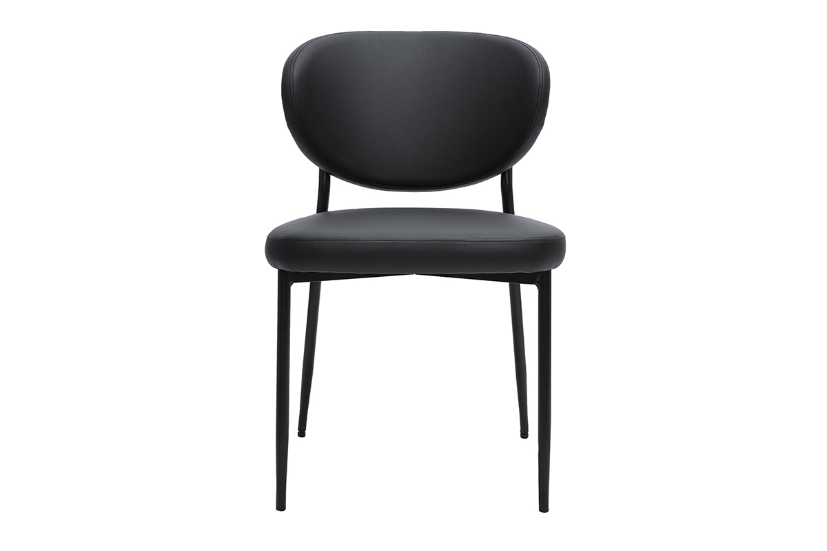 Chaises noires et m�tal (lot de 2) BREKA