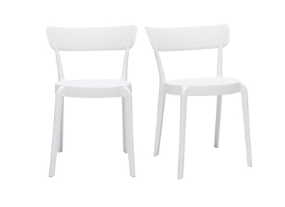 Chaises plastique blanc empilables intérieur/extérieur (lot de 2) RIOS