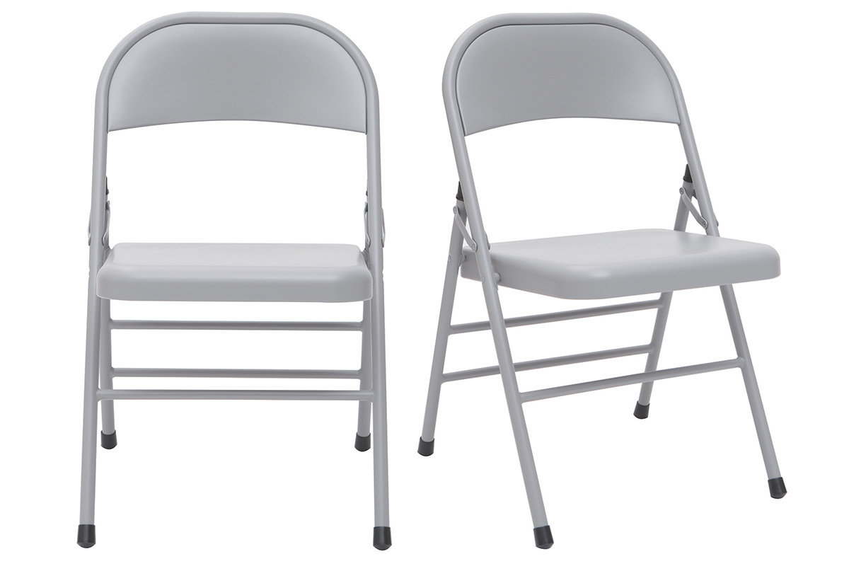 Chaises pliantes grises (lot de 2) ALI