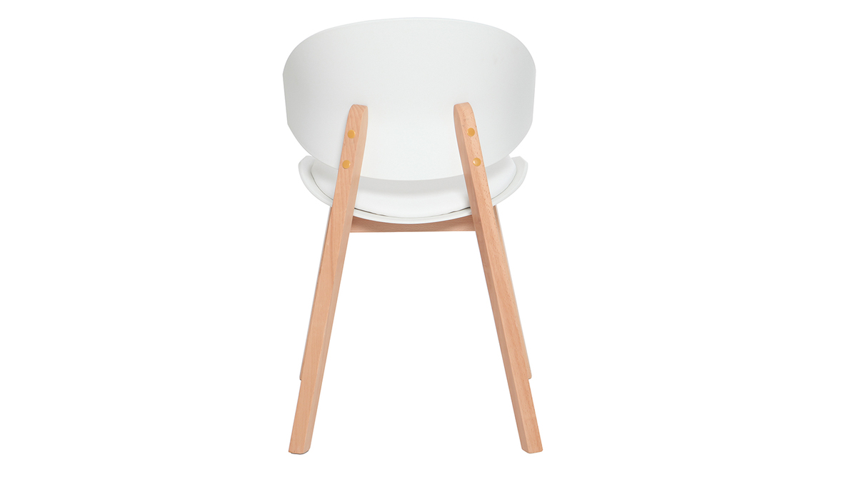 Chaises scandinaves blanc et bois clair (lot de 2) BLOEM - Miliboo & Stphane Plaza