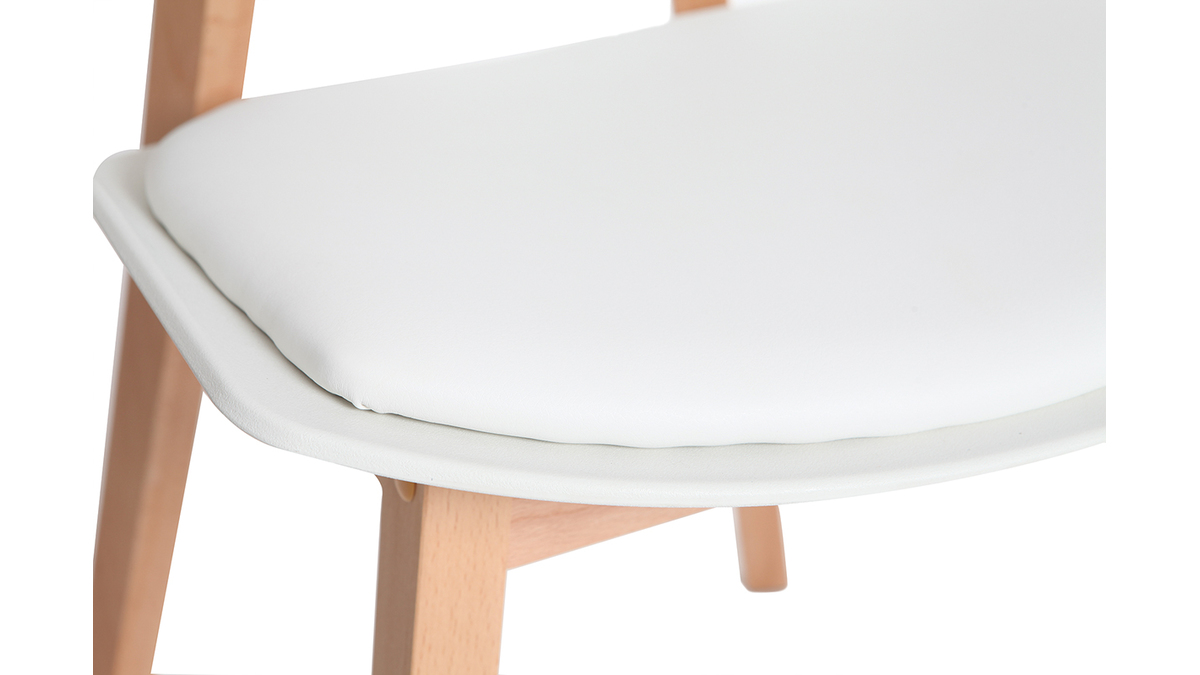 Chaises scandinaves blanc et bois clair (lot de 2) BLOEM - Miliboo & Stphane Plaza