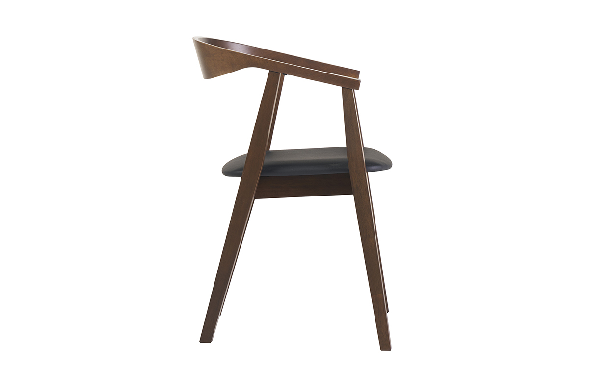 Chaises scandinaves design noir et bois fonc (lot de 2) BAHIA