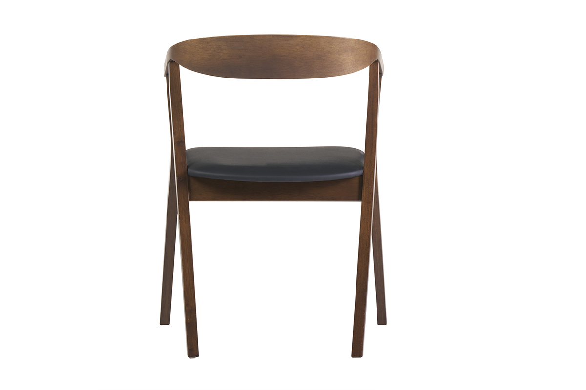 Chaises scandinaves design noir et bois fonc (lot de 2) BAHIA