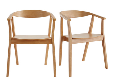 Chaises scandinaves en bois clair (lot de 2) BAHIA