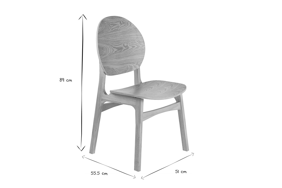 Chaises scandinaves en bois clair (lot de 2) ELTON