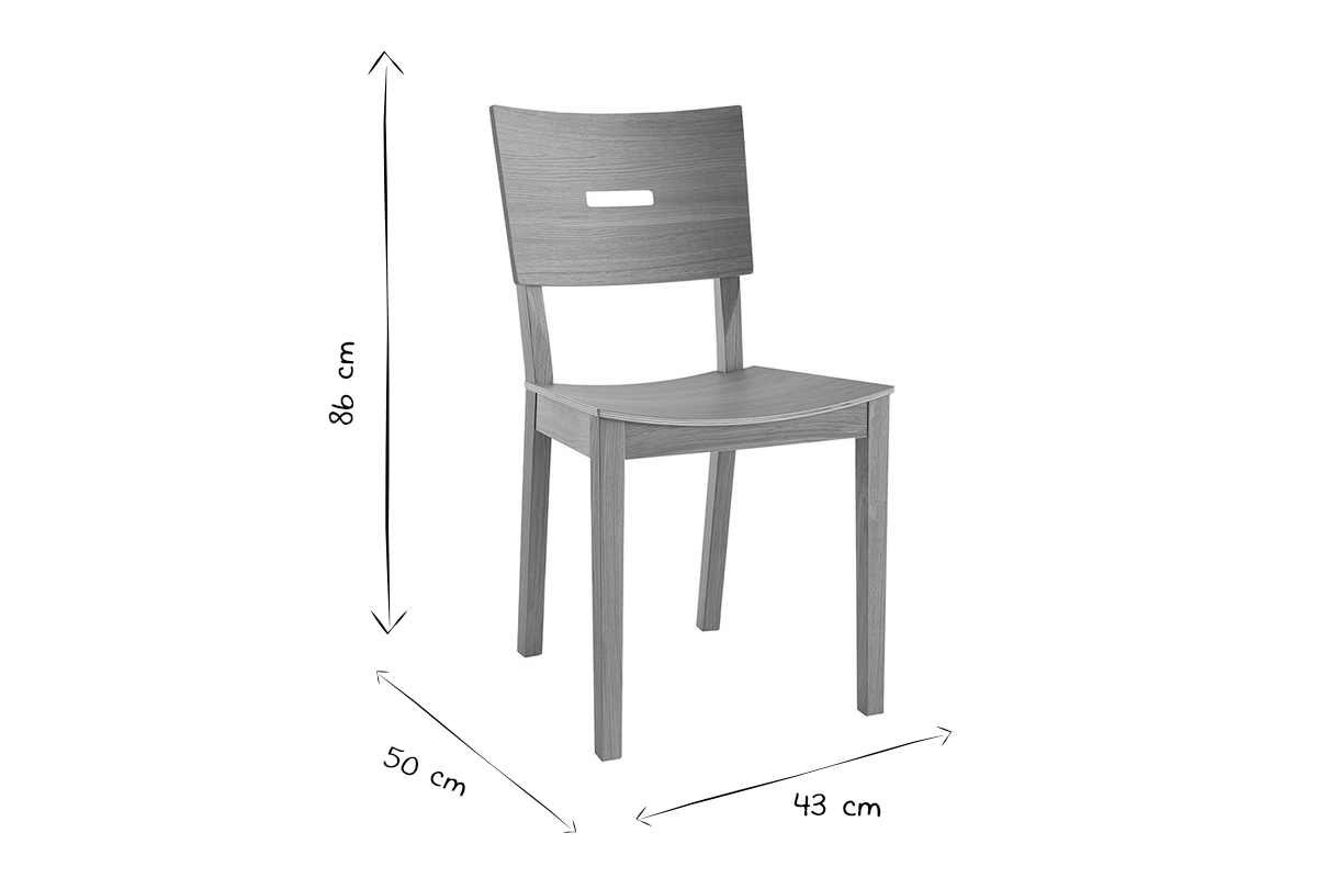Chaises scandinaves en bois clair chne (lot de 2) ERA