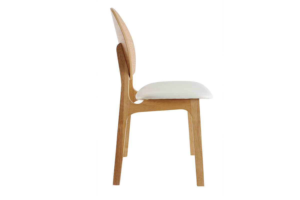 Chaises scandinaves en bois clair et blanc (lot de 2) ELTON