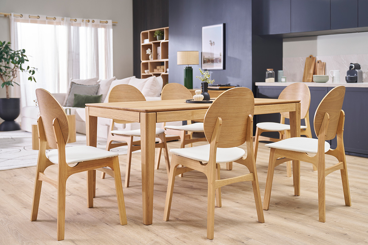 Chaises scandinaves en bois clair et blanc (lot de 2) ELTON