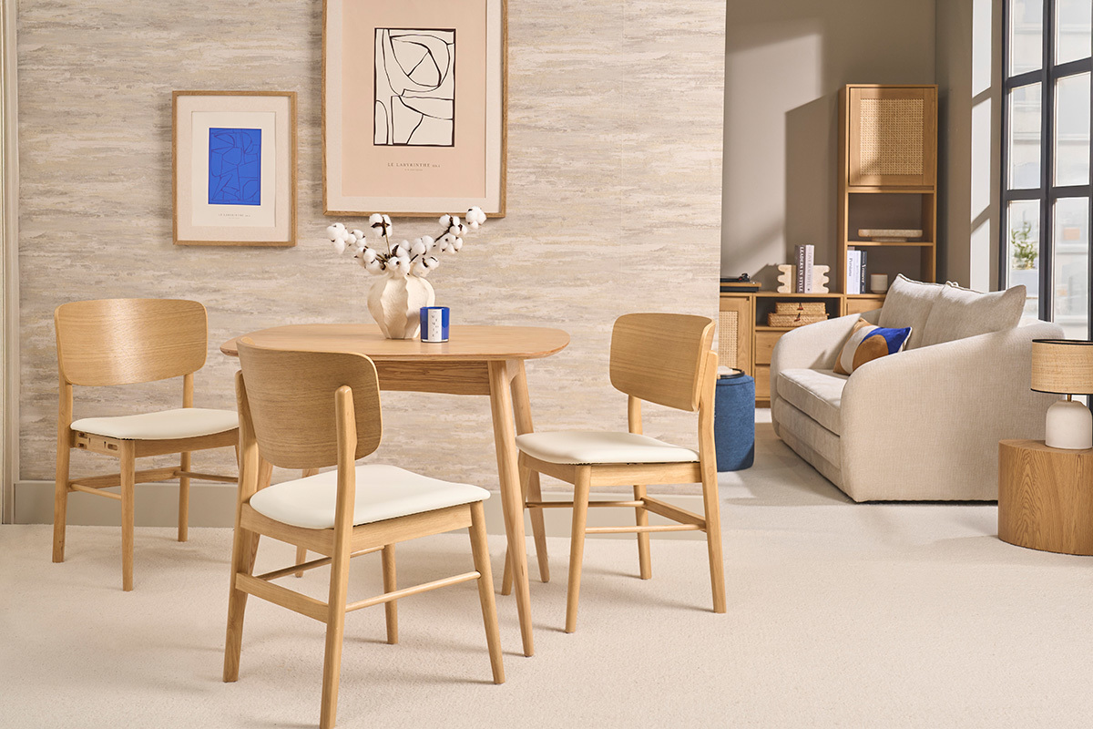 Chaises scandinaves en bois clair et blanc (lot de 2) SHELDON