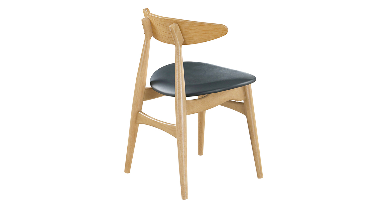 Chaises scandinaves en bois clair et noir (lot de 2) WALFORD