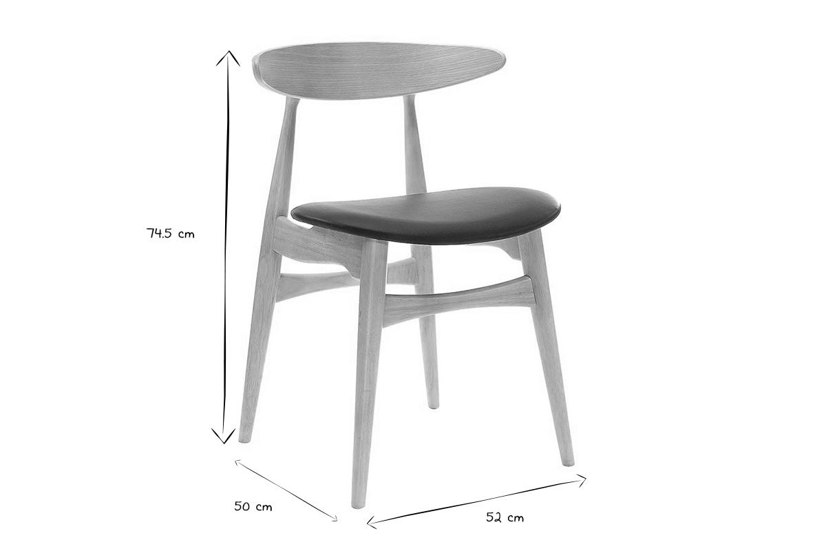 Chaises scandinaves en bois clair et noir (lot de 2) WALFORD