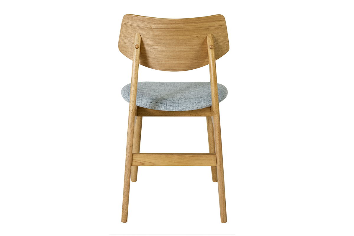 Chaises scandinaves en bois clair et tissu vert c�ladon (lot de 2) ELION