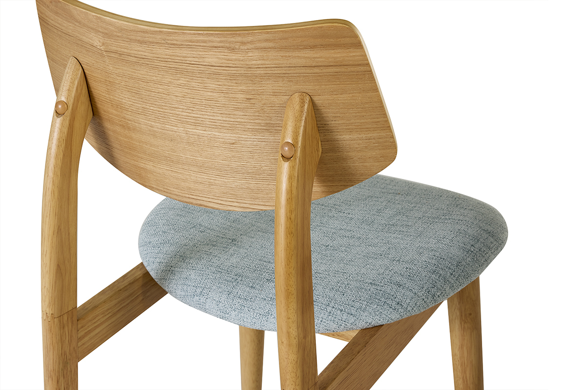 Chaises scandinaves en bois clair et tissu vert c�ladon (lot de 2) ELION
