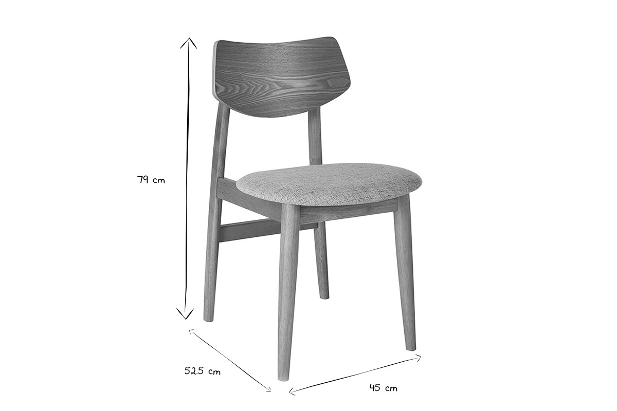 Chaises scandinaves en bois clair et tissu vert c�ladon (lot de 2) ELION
