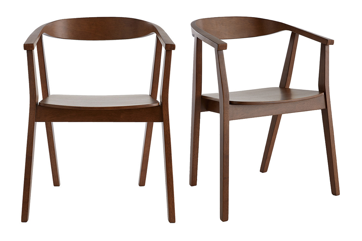 Chaises scandinaves en bois fonc� (lot de 2) BAHIA