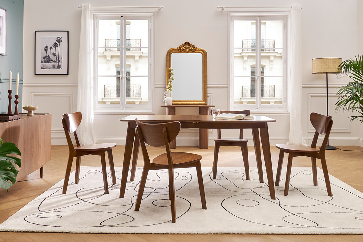 Chaises scandinaves en bois fonc noyer (lot de 2) LEENA