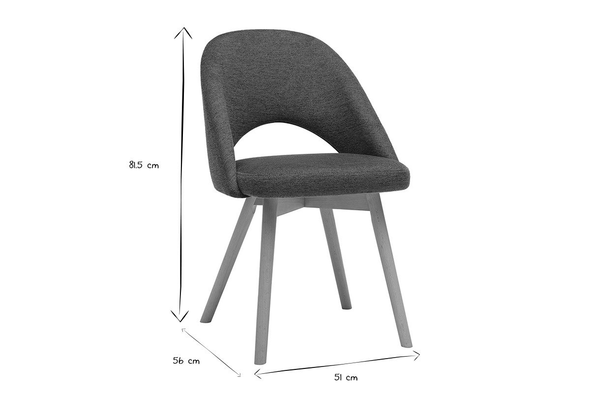 Chaises scandinaves en tissu effet velours textur� bleu fonc� et bois clair (lot de 2) COSETTE