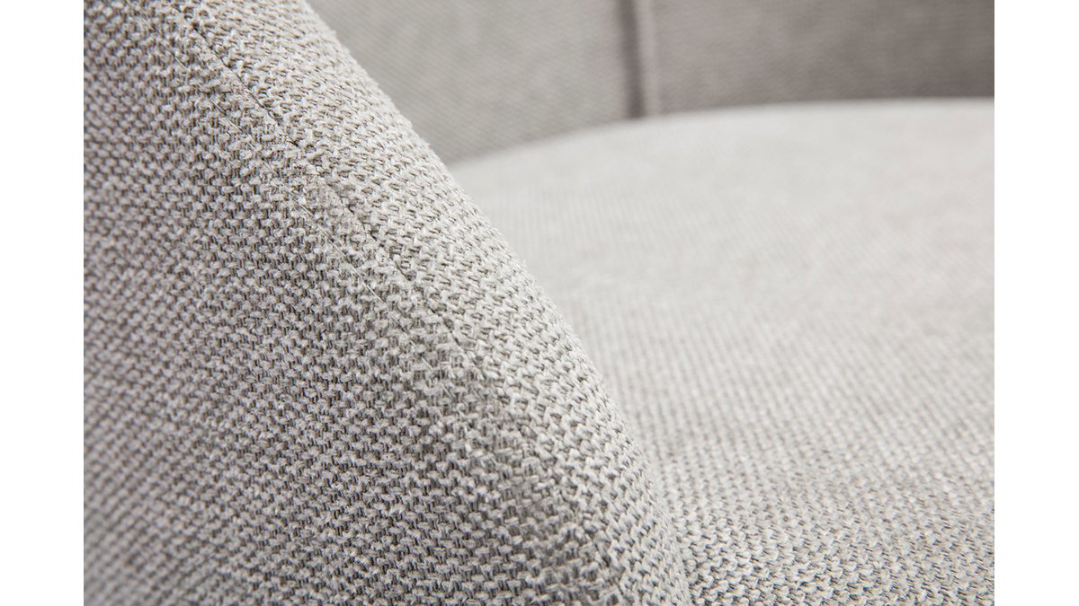 Chaises scandinaves en tissu effet velours textur gris clair et bois clair (lot de 2) HIGGINS
