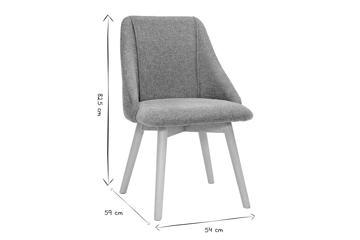 Chaises scandinaves en tissu effet velours textur vert cladon et bois clair (lot de 2) HIGGINS
