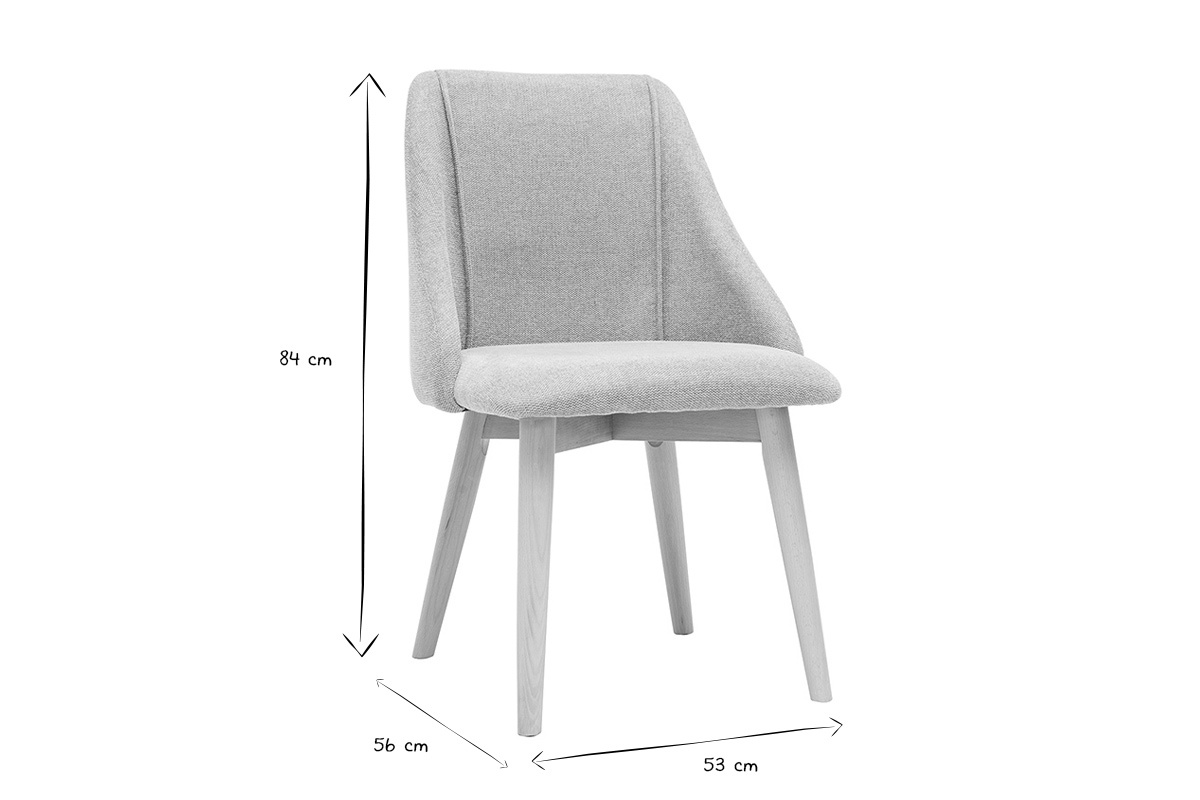 Chaises scandinaves en tissu effet velours textur vert cladon et bois clair (lot de 2) HIGGINS