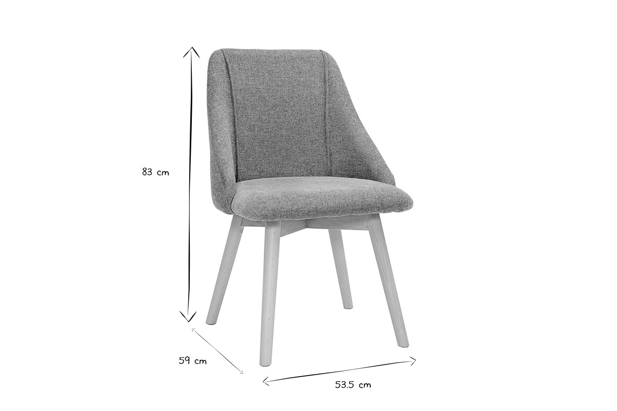 Chaises scandinaves en tissu effet velours textur vert cladon et bois clair (lot de 2) HIGGINS