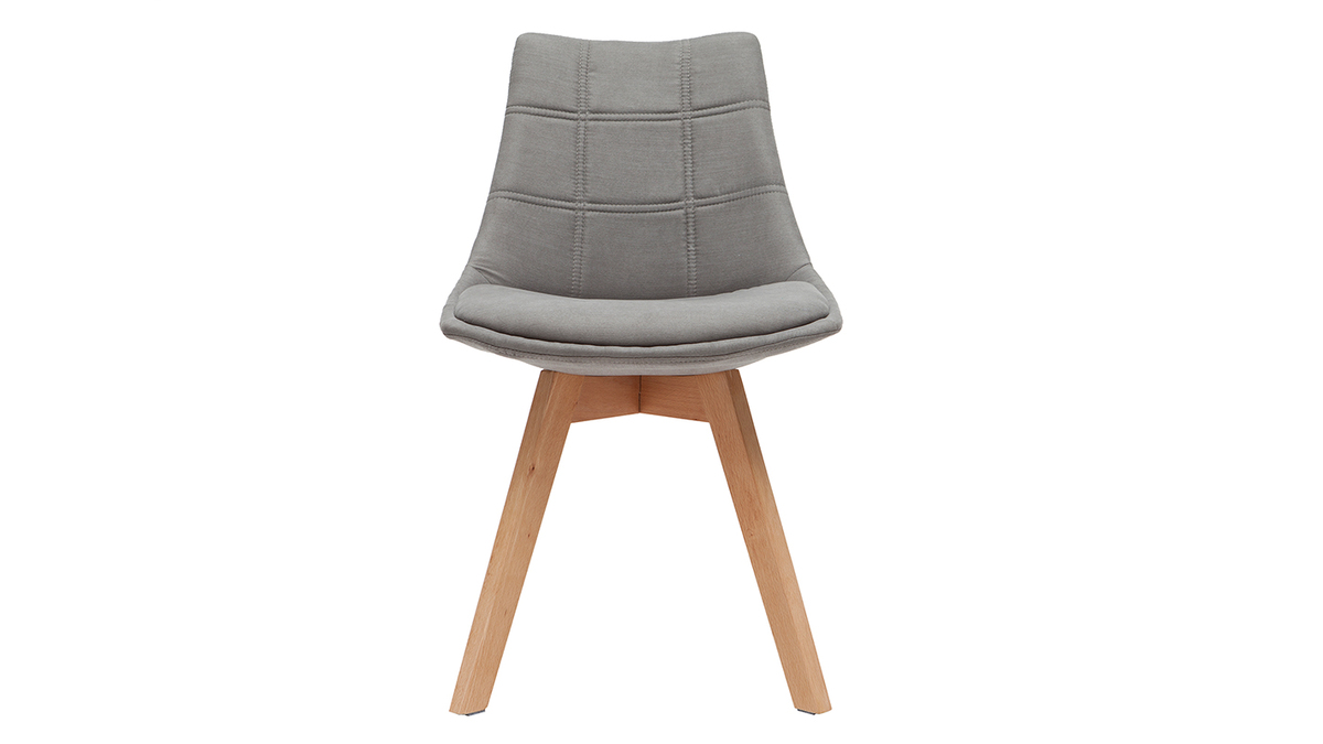 Chaises scandinaves en tissu gris et bois clair (lot de 2) MATILDE