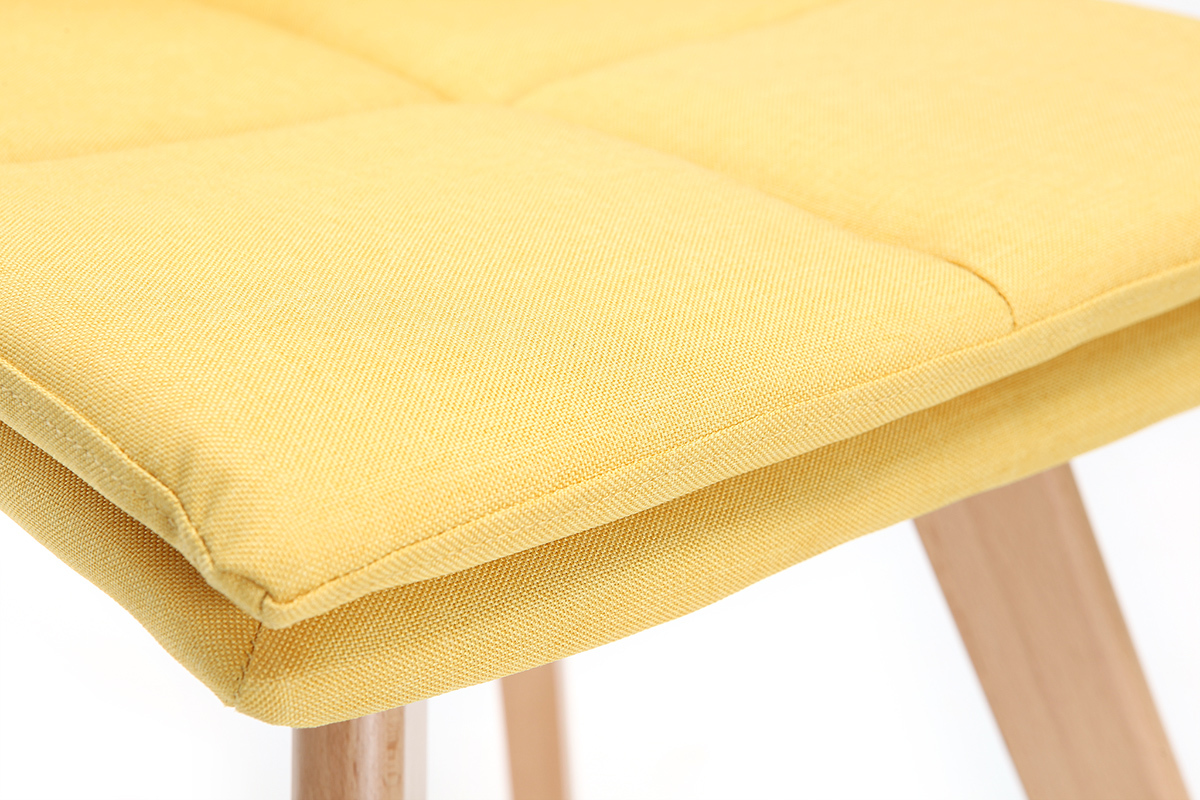 Chaises scandinaves jaune et bois clair (lot de 2) THEA