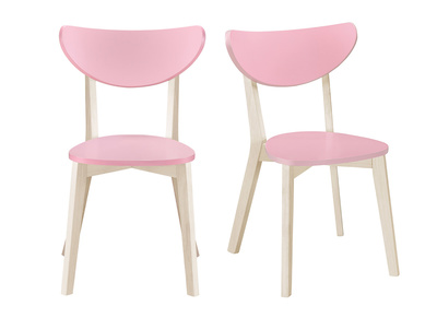 Chaises scandinaves rose et bois clair (lot de 2) LEENA