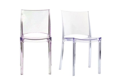 Chaises transparentes empilables design (lot de 2) KALYA