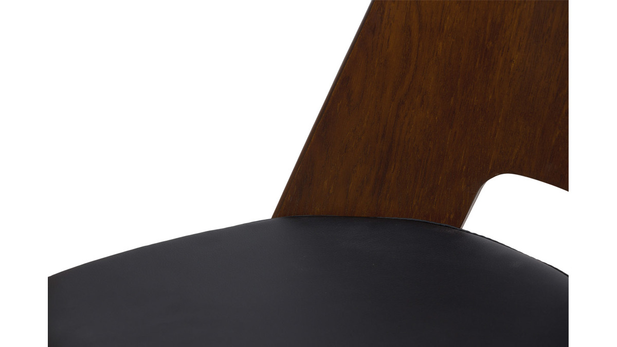 Chaises vintage bois fonc et noir (lot de 2) EDITO